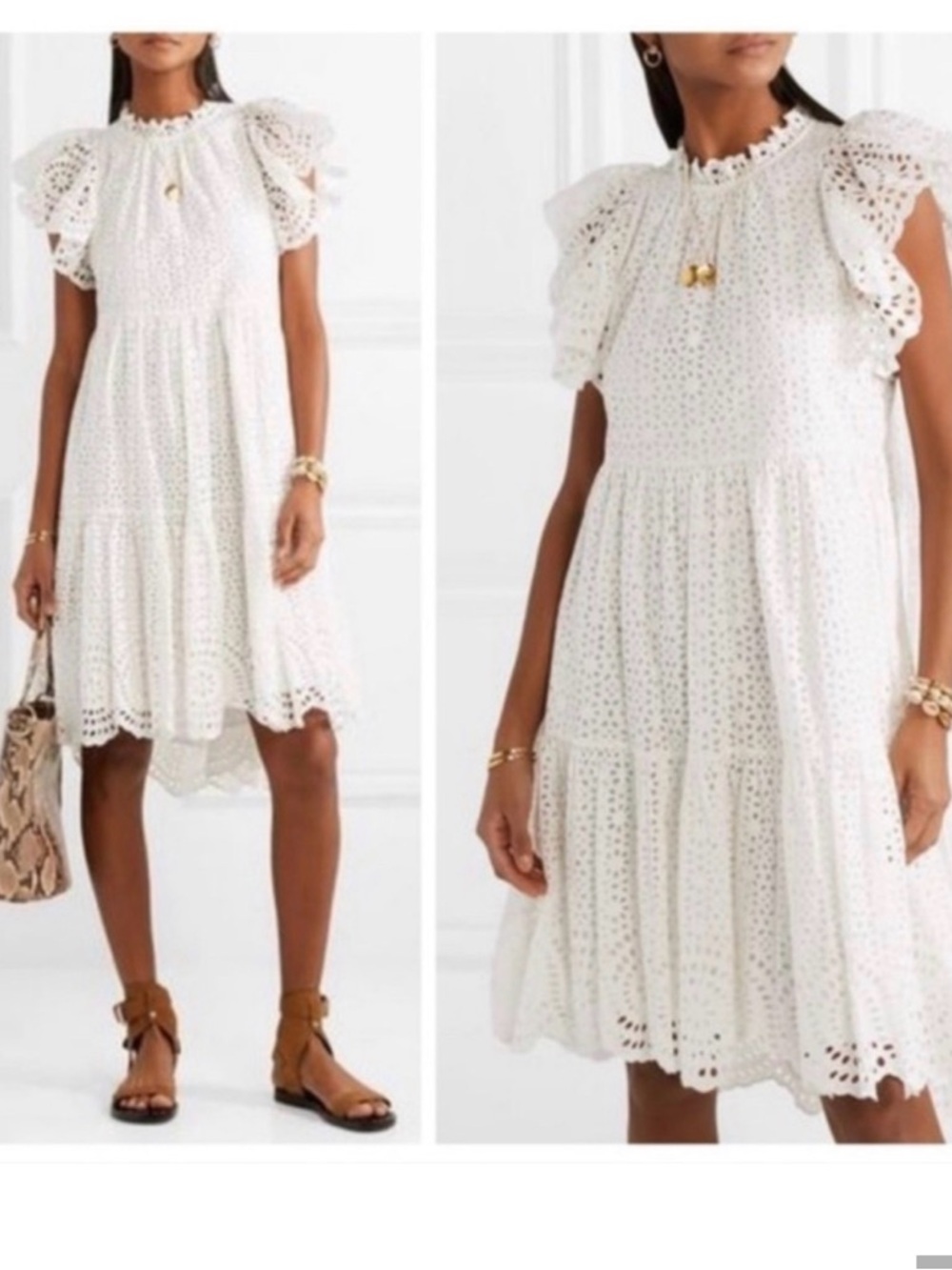 Ulla Johnson Hot Pink Eyelet High-Low Dress